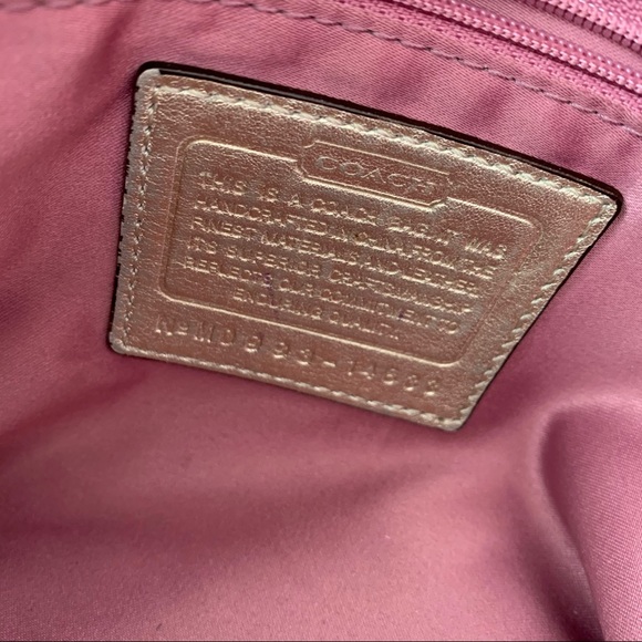 COACH Monogram Gold Leather Shoulder Bag - Picture 6 of 10